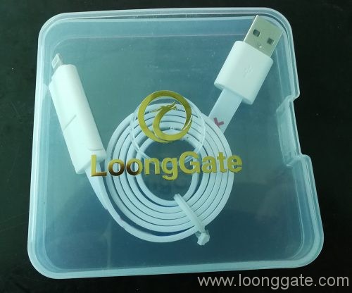 Flat Noodle USB Cable with Crystal Box